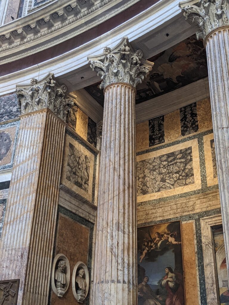 columns inside Pantheon