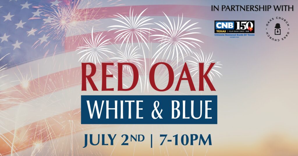 red oak white and blue graphic