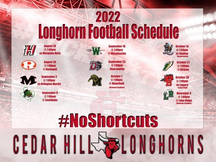 2022 Cedar Hill Football schedule