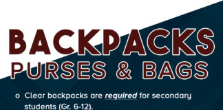 Q&As About Red Oak ISD’s New Dress Code 2022-2023 graphic for backpack requirements ROISD