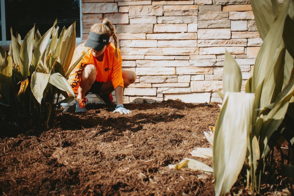 lady working in mulch