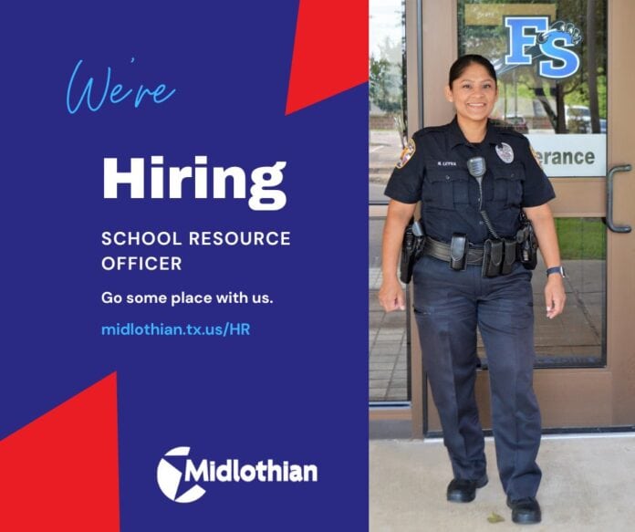 Midlothian School resource Officer hiring poster