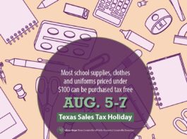 Texas sales tax holiday flyer
