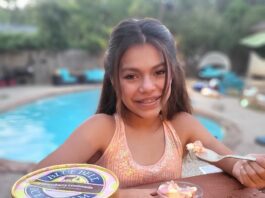 Madelyn Dodd with Blue Bell ice cream