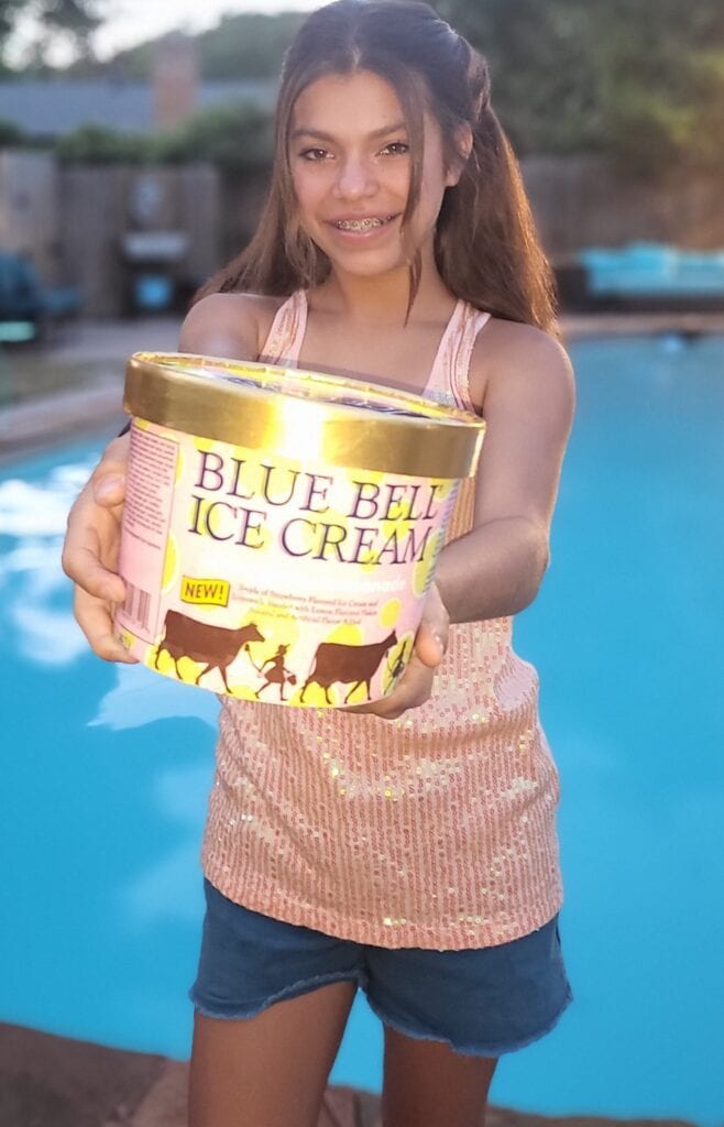 Madelyn Dodd with Blue Bell flavor