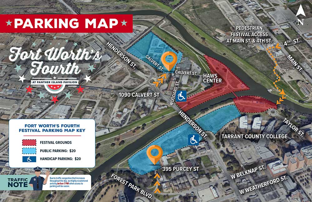 Fort Worth fourth parking map