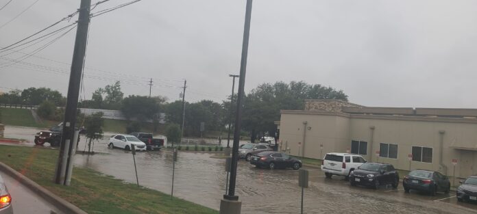 flooded parking lot