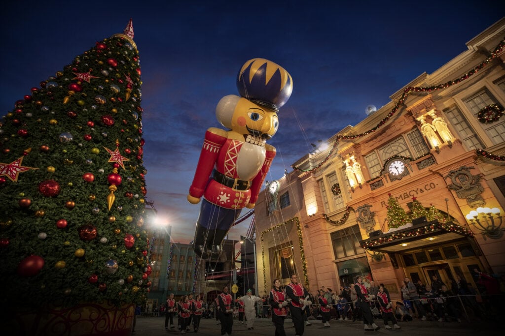 Nutcracker float Universal holiday parade