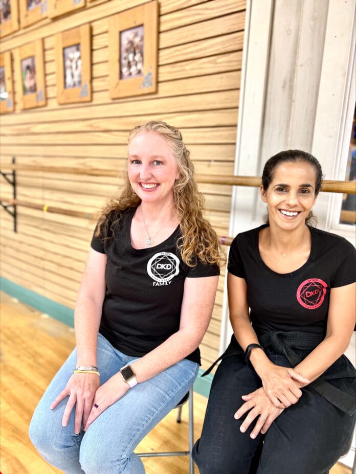 Good friends Amy Basinger (left in first and second photos) and Faten Natal are now living their dream together as owners of the DeSoto Karate and Dance Studio.