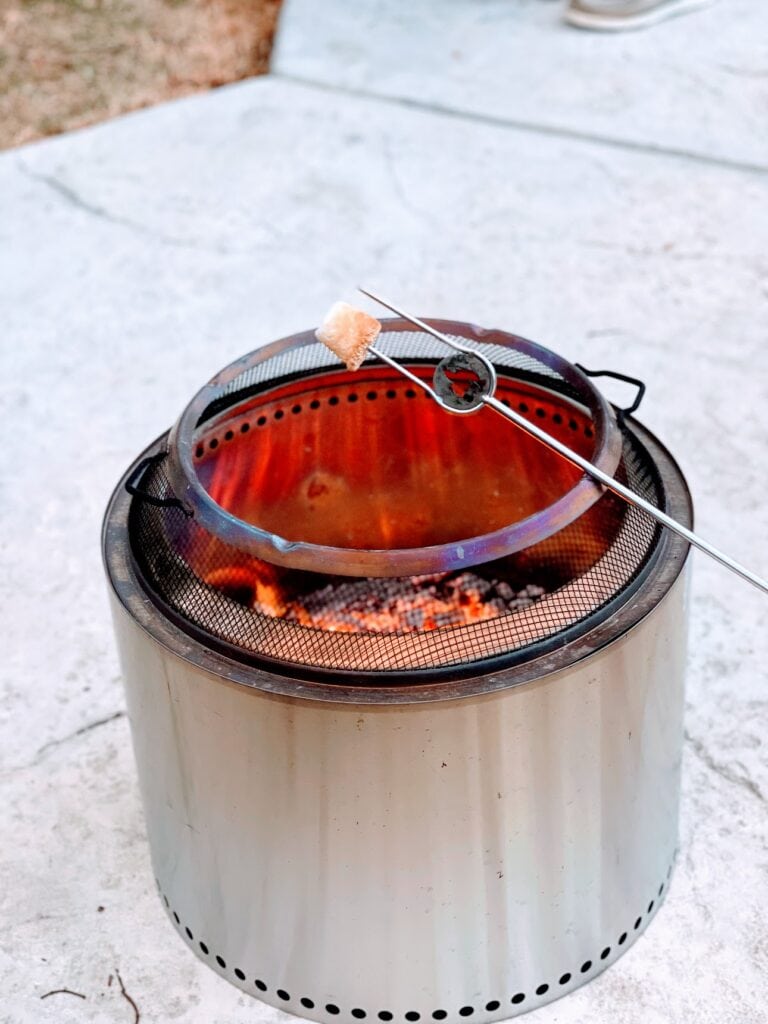 roasting marshmallow on Solo Stove