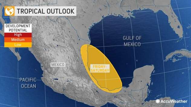 Tropical Outlook map for Texas August 17 2022