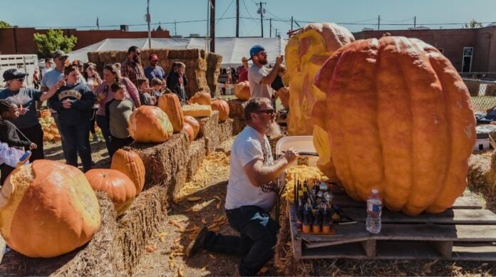 artists carving pumpkins