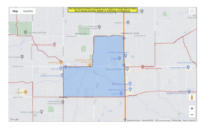 DeSoto mosquito map