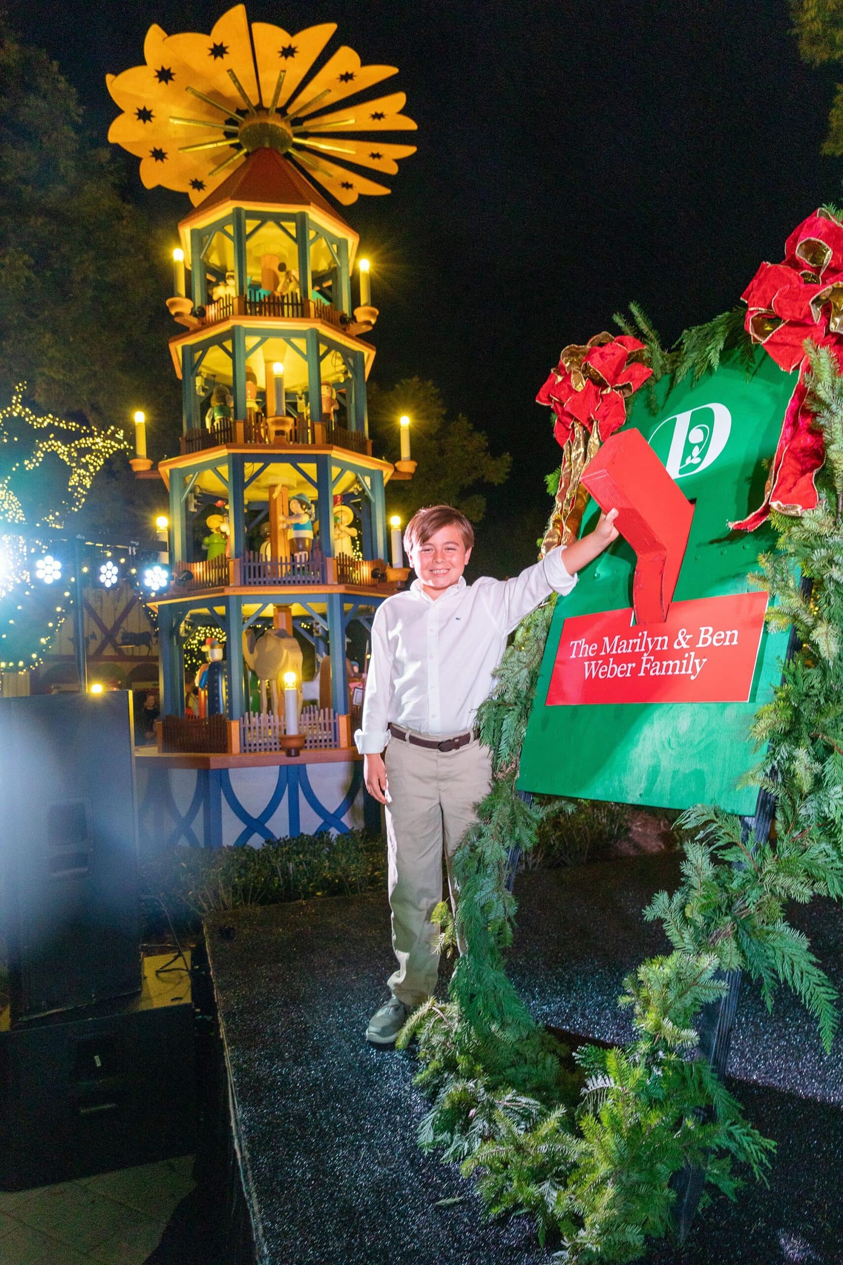 Weber family Christmas pyramid lighting