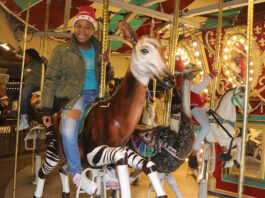 kid on carousel