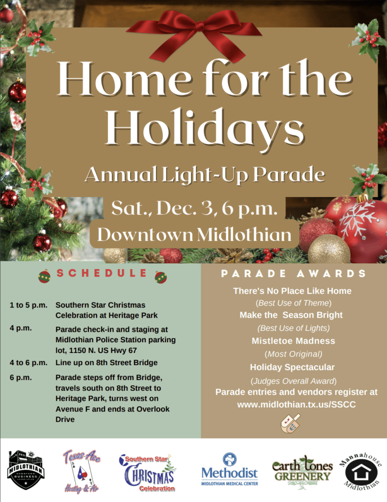 Midlothian Christmas parade flyer