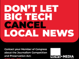 Big tech cancel local news graphic