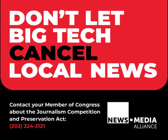 Big tech cancel local news graphic