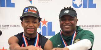 A Weekend To Remember For Area High School Football Teams Coach Mathis with son Caimon Mathis