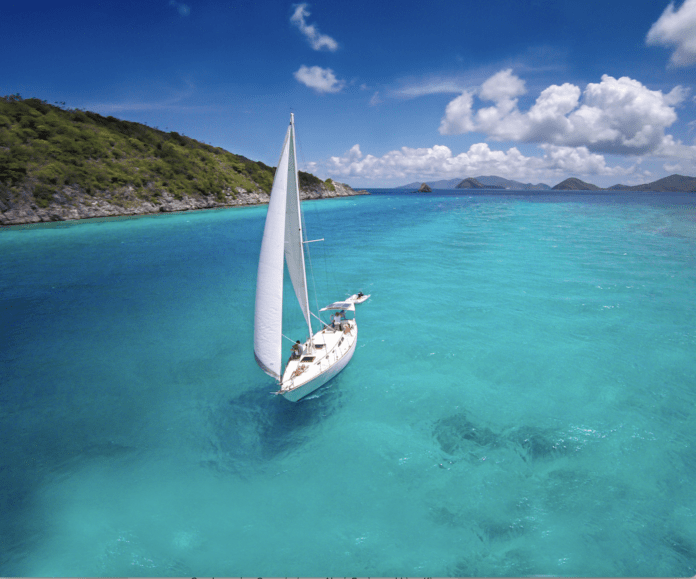 sailboat in aqua water