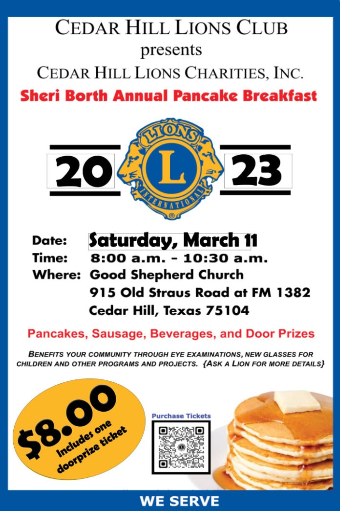 Cedar Hill Lions Club pancake breakfast