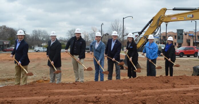 Midlothian officials with shovels