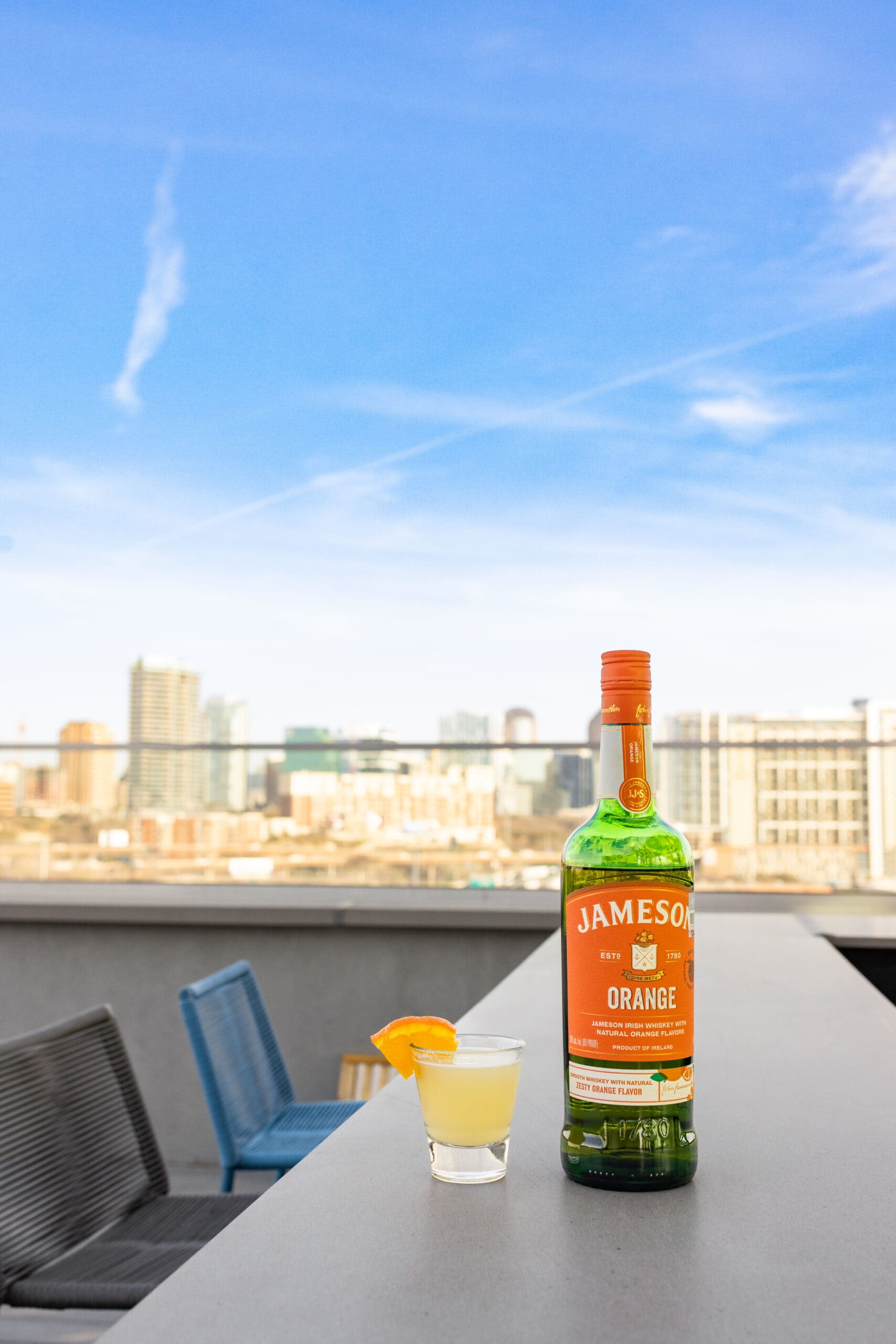 bottle of Jameson orange and cocktail