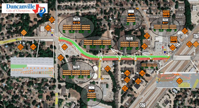 Danieldale road closure map