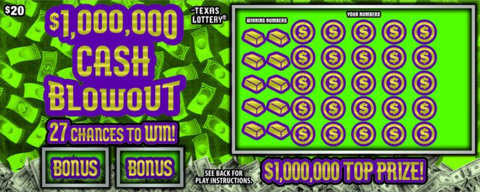 image of cash blowout lottery ticket