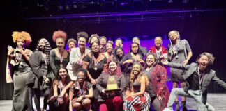 Cedar Hill Theatre Qualifies For One Act Play Bi-District Round group of theatre students on stage