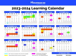2023 2024 MISD learning calendar