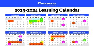 Midlothian ISD Approves Hybrid Calendar Instead Of Four Day Week 2023 2024 MISD learning calendar