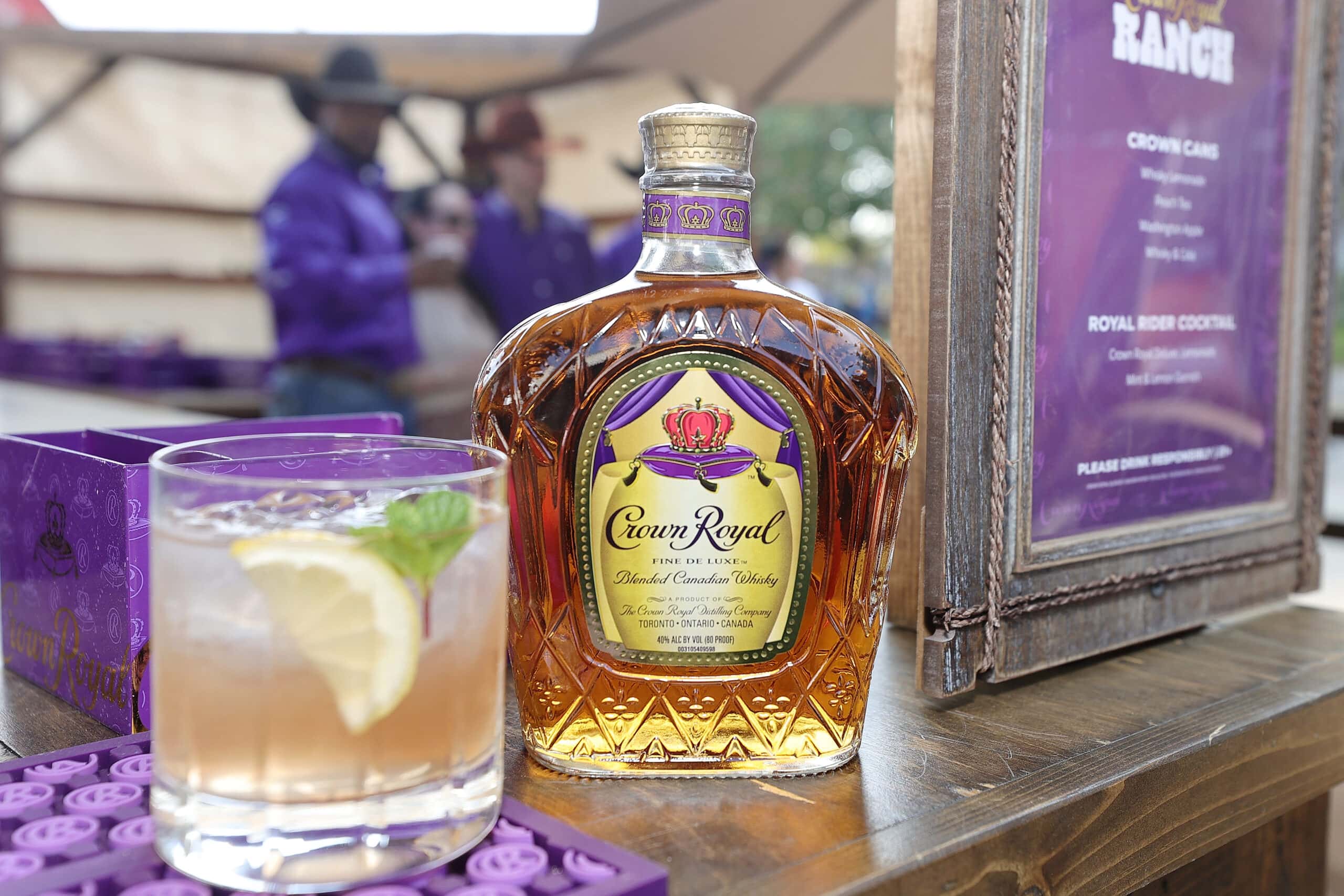 Crown Royal bottle and cocktail