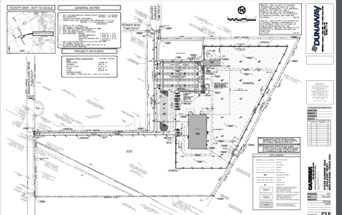 map showing layout of CarMax facility in Midlothian