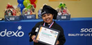 Belt Line Elementary Junior Chefs Wins 2023 Future Chefs Challenge Javayah Fernandez with chef hat and winning certificate