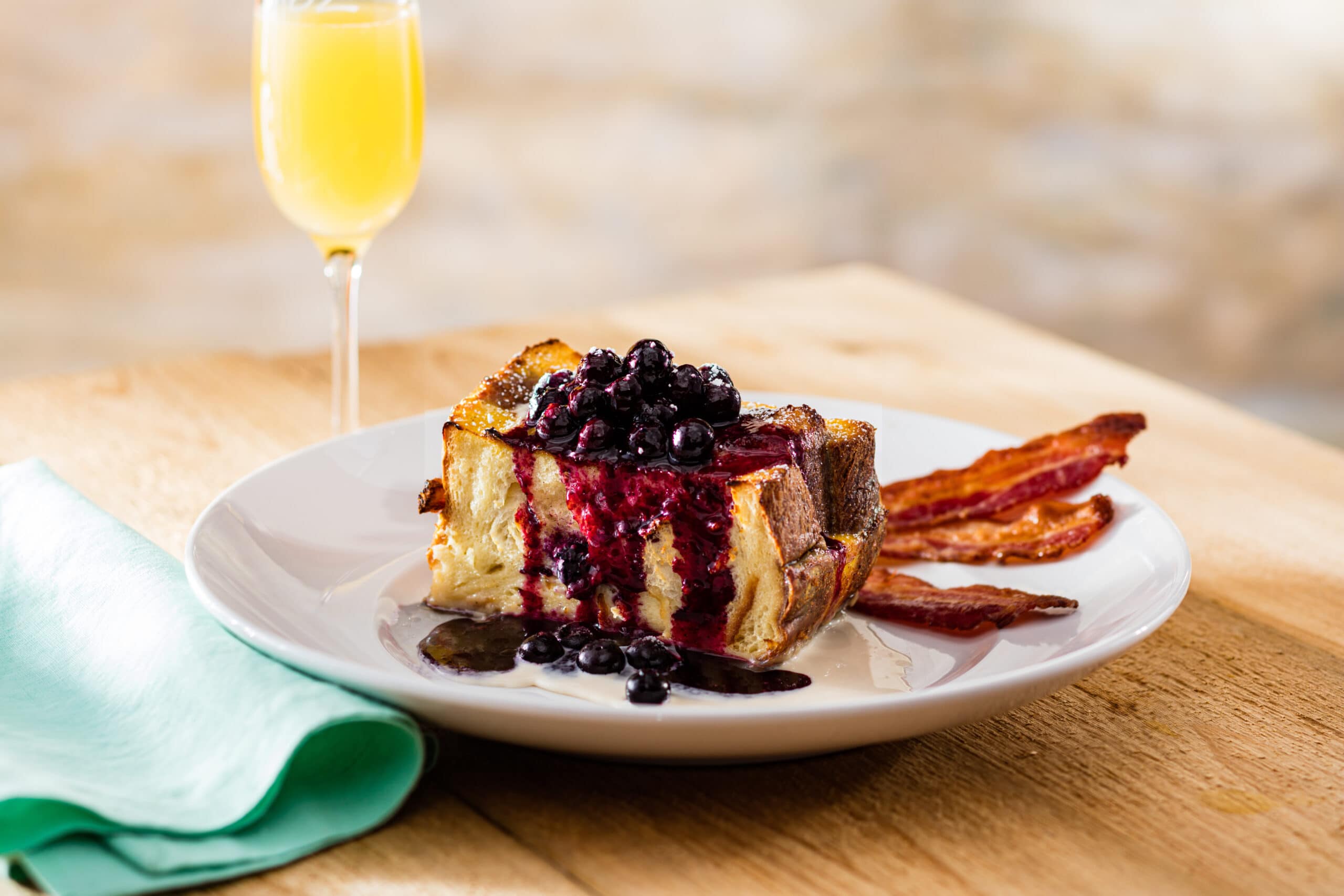 Upright French Toast with Applewood Smoked Bacon