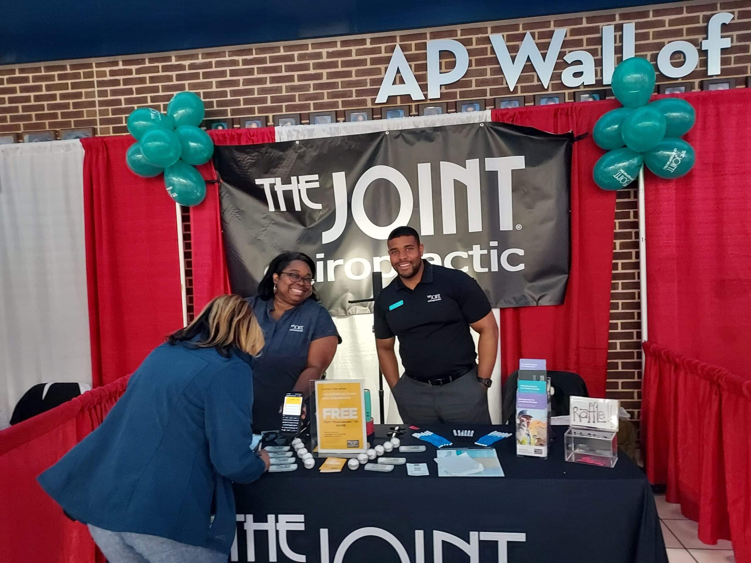 Chiropractic booth at Duncanville HS