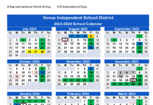 Venus ISD Moving to Four-day Week, No School On Fridays Venus ISD 2023-2024 calendar