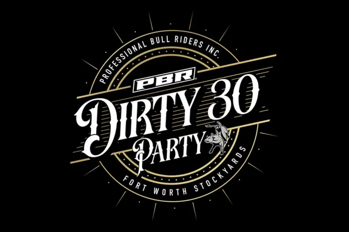 Black background with white text PBR dirty 30 logo