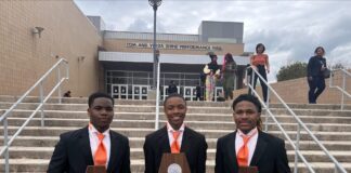 Lancaster High School Choral Department Wins Top Honors In (UIL) Varsity Sweepstakes competition three high school males holding UIL trophies