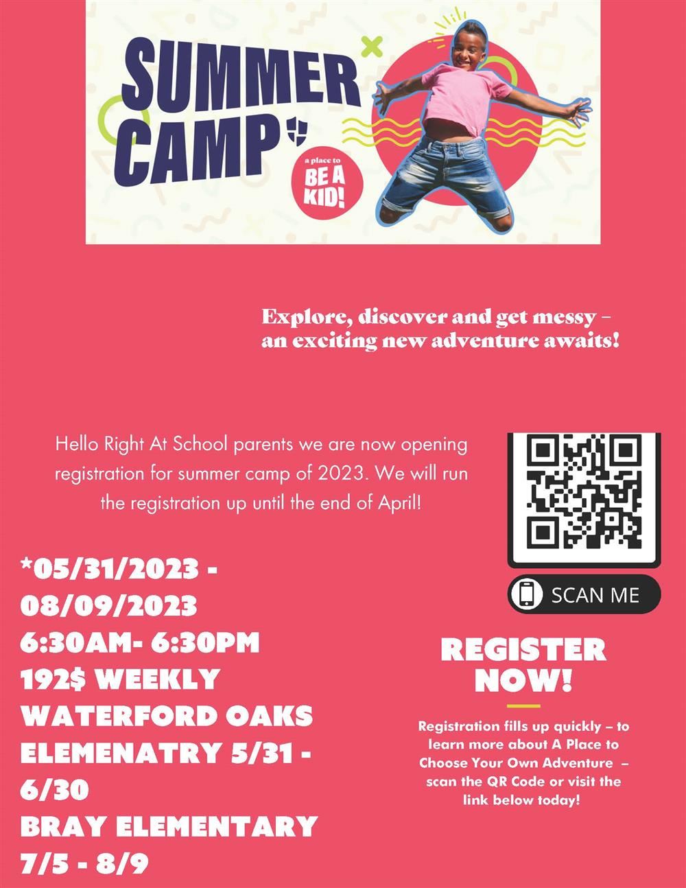 CHISD summer camp flyer