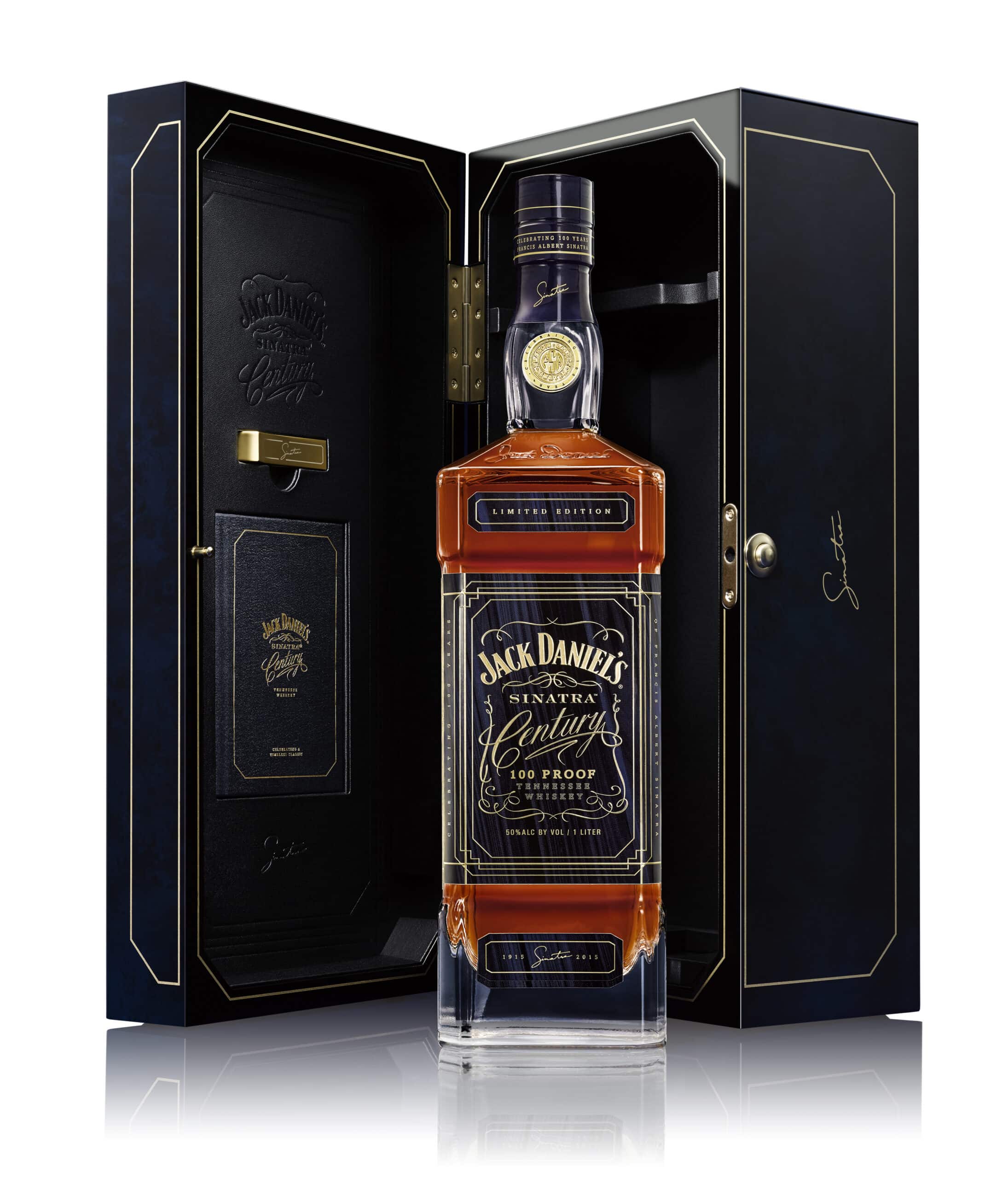 bottle of Sinatra Jack Daniels whiskey