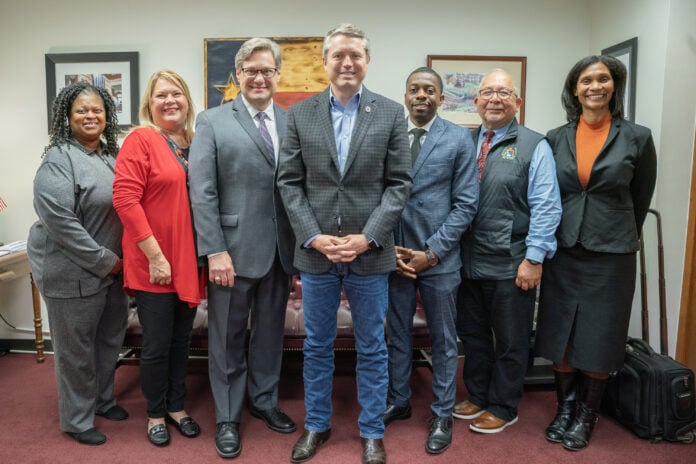 Brian Harrison with Life School Board members