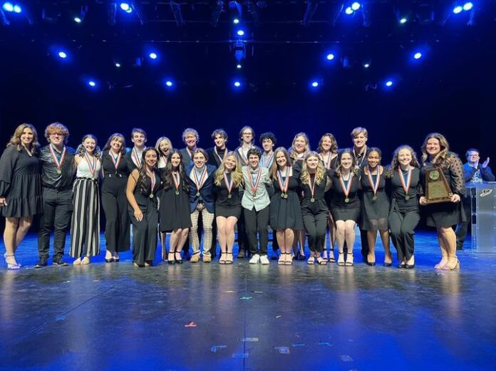 Midlothian theatre students on stage