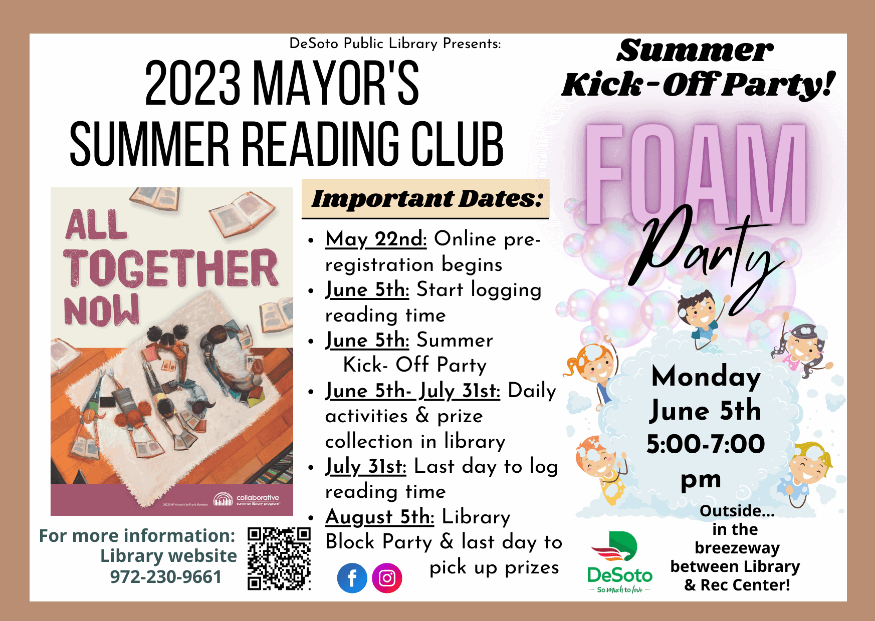 2023 Mayor's summer reading club poster