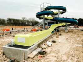 Cedar Hill waterslide at Lagoon under construction