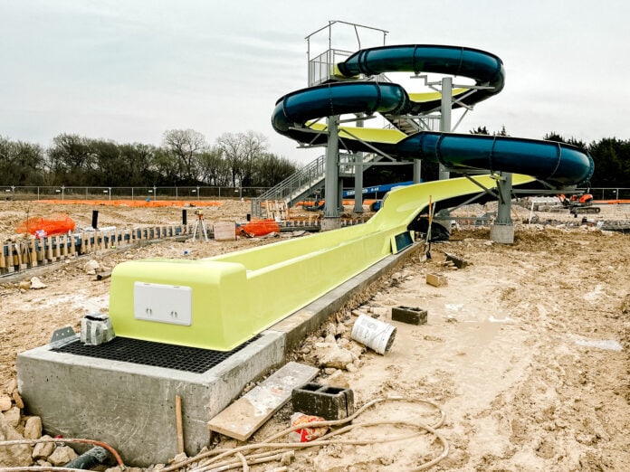 Cedar Hill waterslide at Lagoon under construction