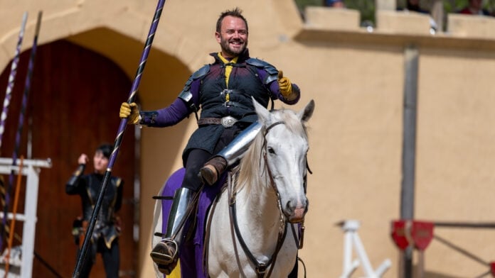 guy on horse with joust