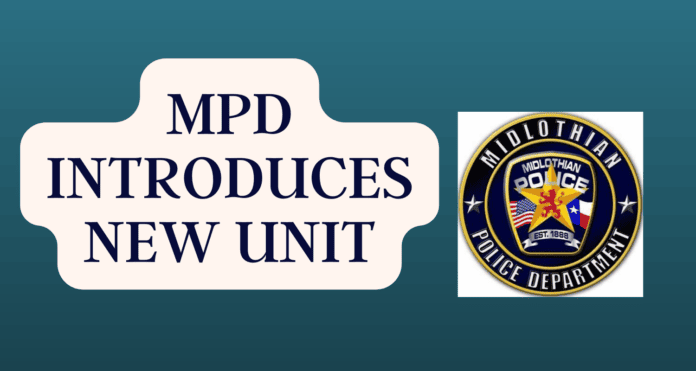 Midlothian PD logo on background with text