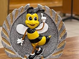 Spanish spelling bee trophy